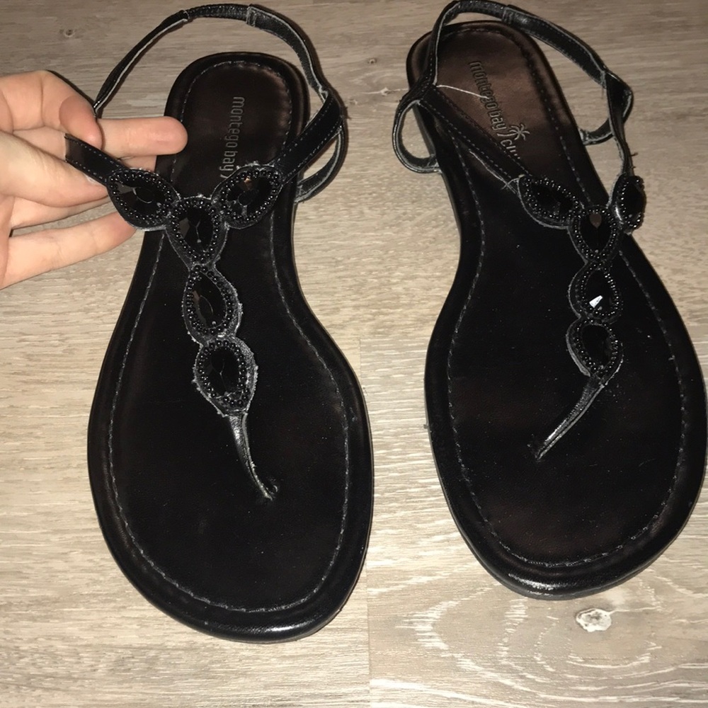 black sandals